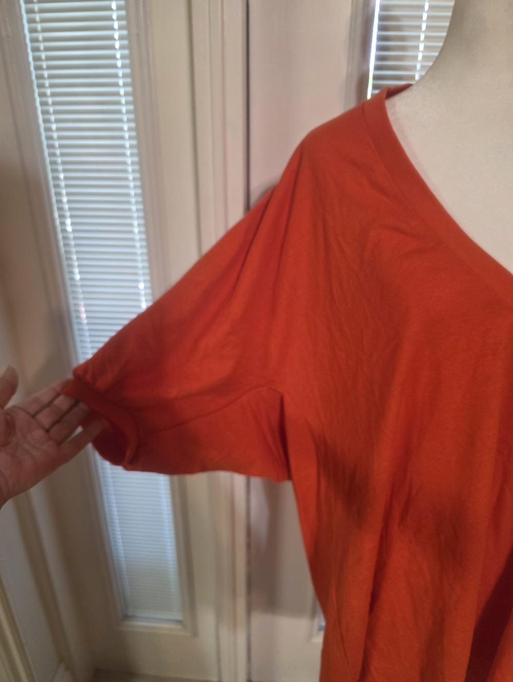 Zara Womens Vibrant Orange V-Neck Tunic Dress Size Large - Picture 2 of 7